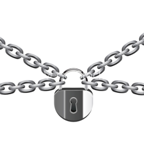 vector illustration of metal chain and padlock